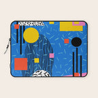 Crank - 80s retro throwback minimal abstract painting memphis style trendy vibes all day Laptop Sleeve Gallery Image 1