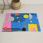 Crank - 80s retro throwback minimal abstract painting memphis style trendy vibes all day Rug Gallery Image 1