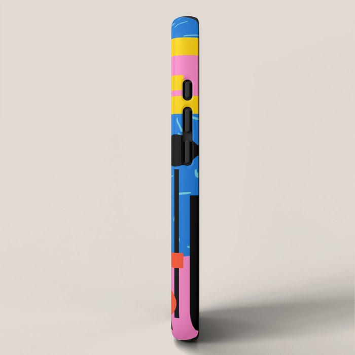 Crank - 80s retro throwback minimal abstract painting memphis style trendy vibes all day iPhone Case Gallery Image 2