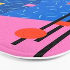 Crank - 80s retro throwback minimal abstract painting memphis style trendy vibes all day Bath Mat Gallery Image 3