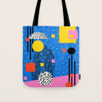 Crank - 80s retro throwback minimal abstract painting memphis style trendy vibes all day Tote Bag Gallery Image 1