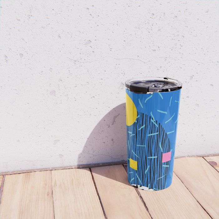 Crank - 80s retro throwback minimal abstract painting memphis style trendy vibes all day Travel Mug Gallery Image 4