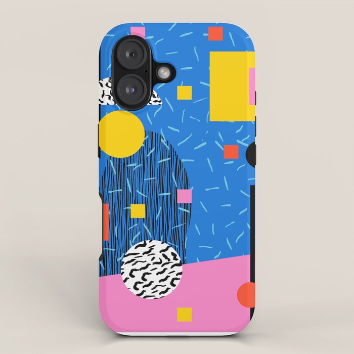 Crank - 80s retro throwback minimal abstract painting memphis style trendy vibes all day iPhone Case Gallery Image 1