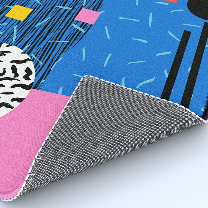 Crank - 80s retro throwback minimal abstract painting memphis style trendy vibes all day Rug Gallery Image 4