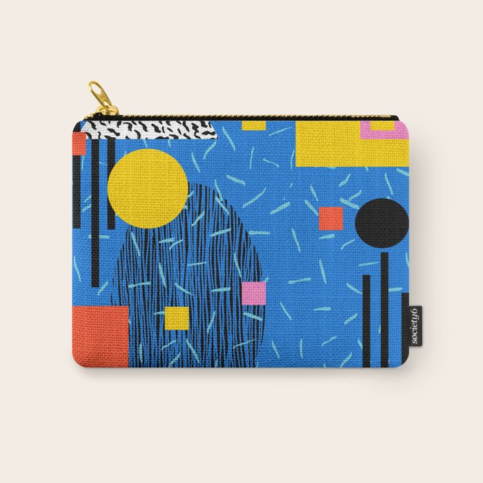 Crank - 80s retro throwback minimal abstract painting memphis style trendy vibes all day Carry All Pouch Gallery Image 1