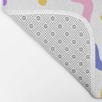 Fun colorful line doodle art pattern Bath Mat Gallery Image 2