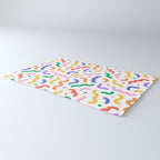 Fun colorful line doodle art pattern Rug Gallery Image 3