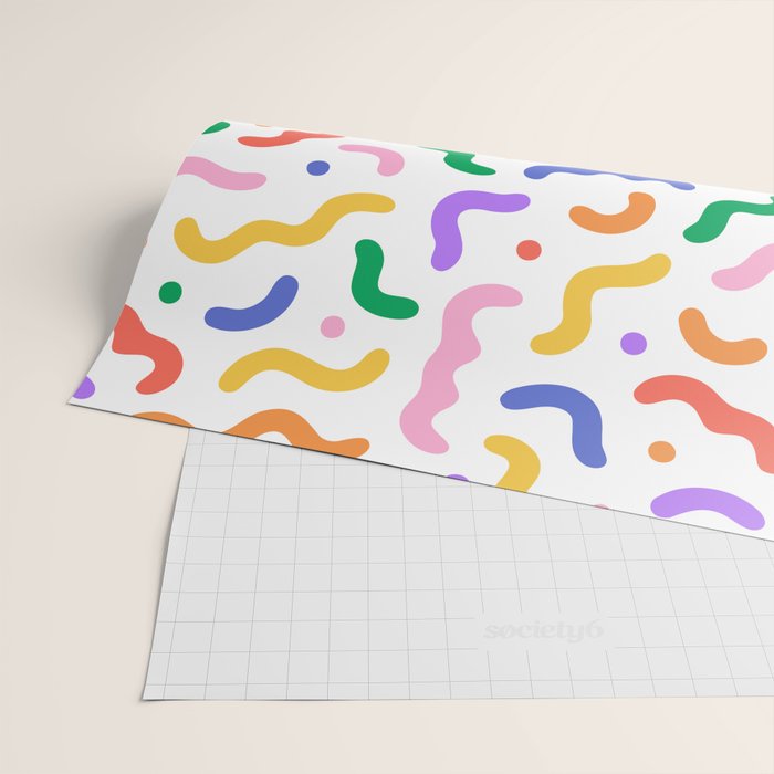 Fun colorful line doodle art pattern Wrapping Paper Gallery Image 2