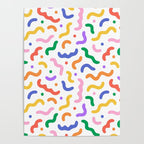 Fun colorful line doodle art pattern Poster Gallery Image 4