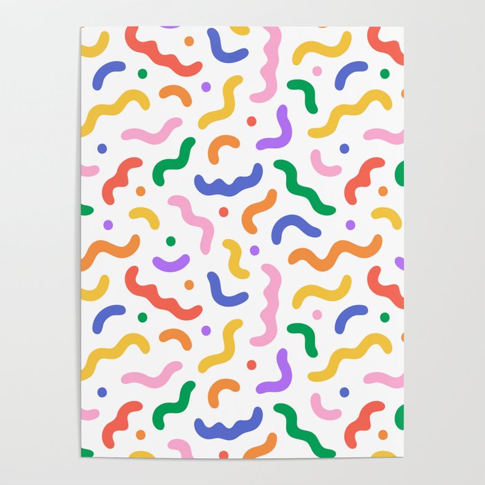 Fun colorful line doodle art pattern Poster Gallery Image 4