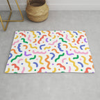 Fun colorful line doodle art pattern Rug Gallery Image 1