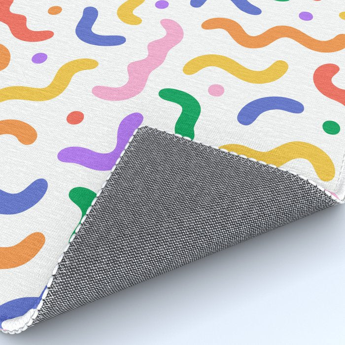 Fun colorful line doodle art pattern Rug Gallery Image 4