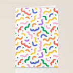 Fun colorful line doodle art pattern Stationery Card Gallery Image 2