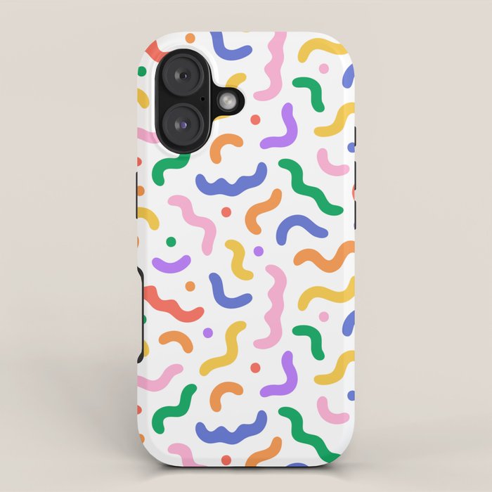 Fun colorful line doodle art pattern iPhone Case Gallery Image 1