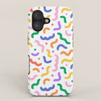 Fun colorful line doodle art pattern iPhone Case Gallery Image 1