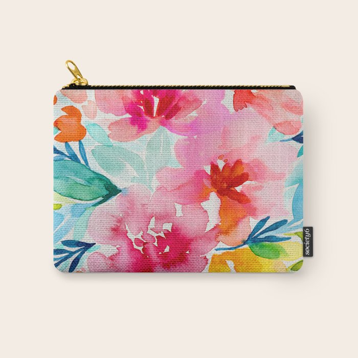Neon Floral Carry All Pouch Gallery Image 1