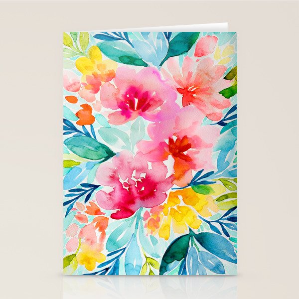 Neon Floral Stationery Card Gallery Image 2