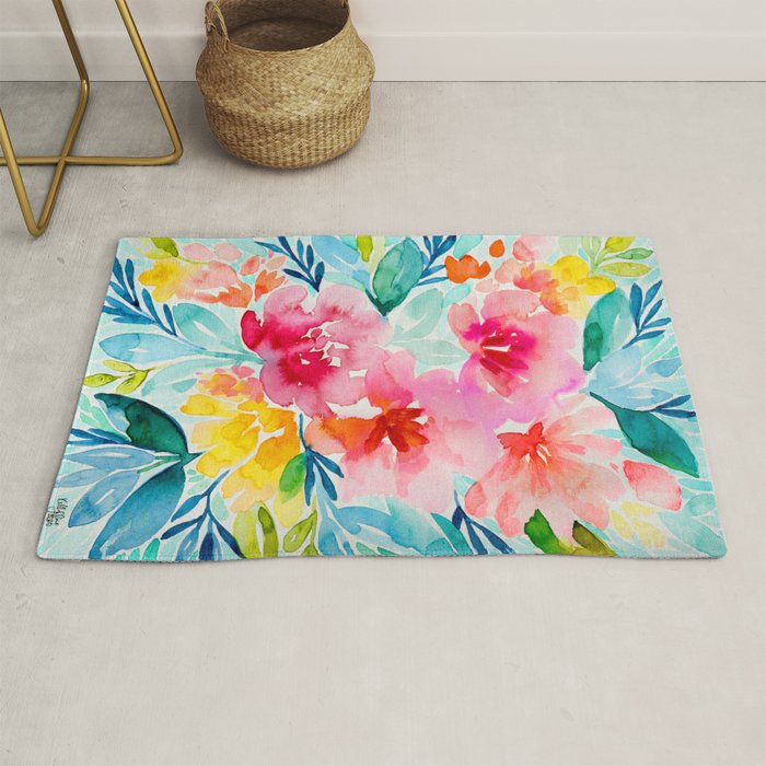 Neon Floral Rug Gallery Image 1