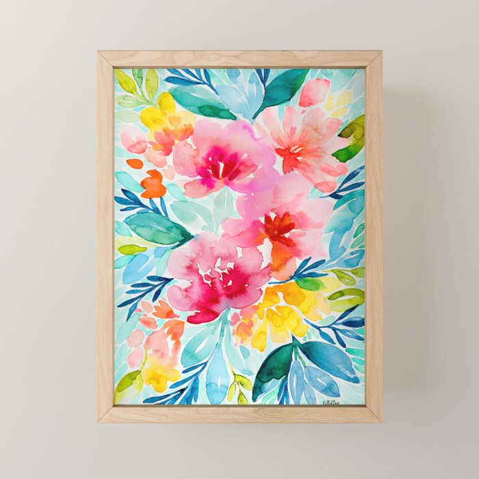 Neon Floral Mini Art Print Gallery Image 1