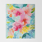 Neon Floral Throw Blanket Gallery Image 2