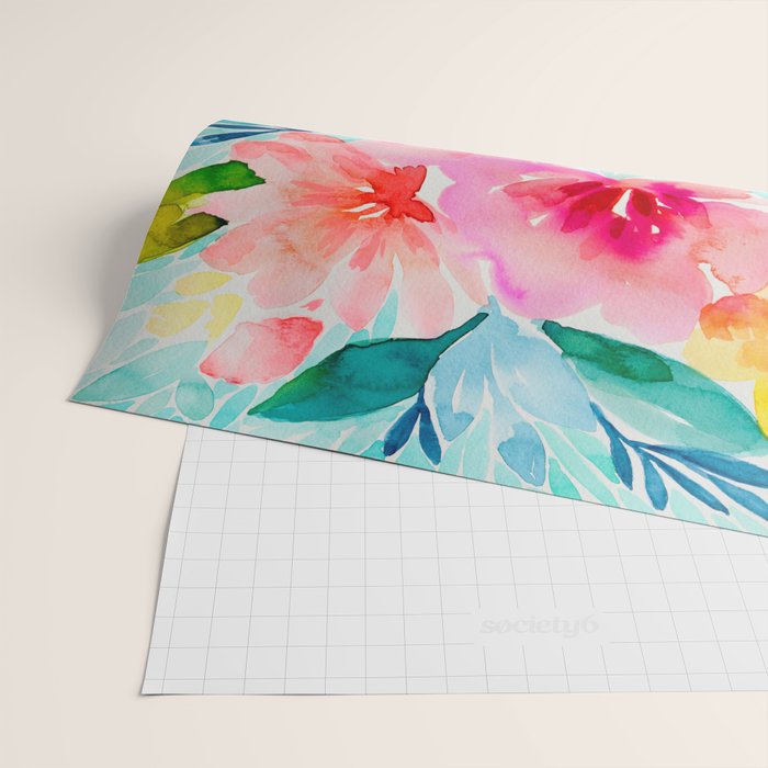 Neon Floral Wrapping Paper Gallery Image 2
