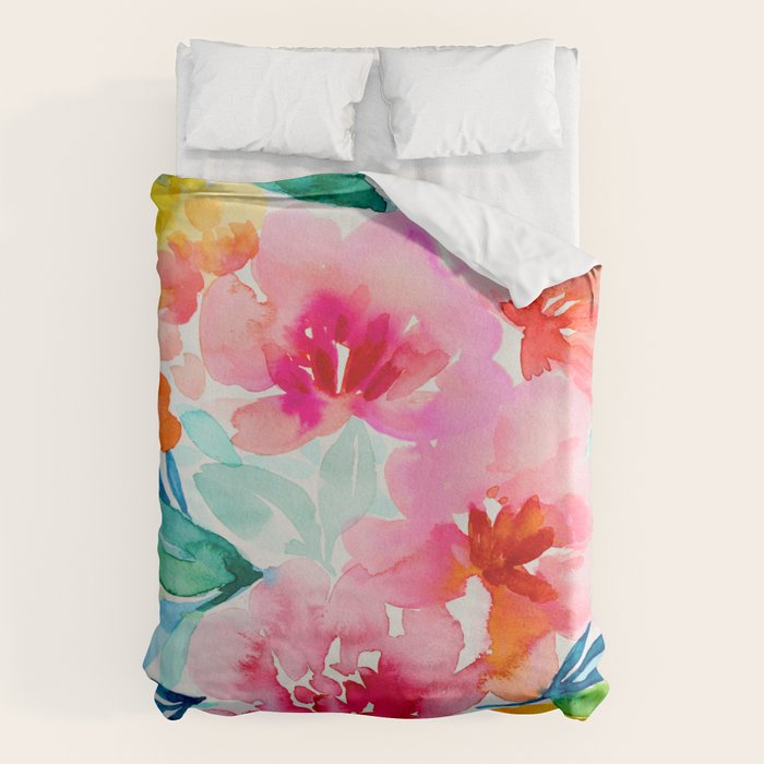 Neon Floral Duvet Cover Gallery Image 1