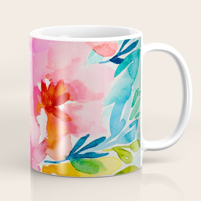 Neon Floral Coffee Mug Gallery Image 1