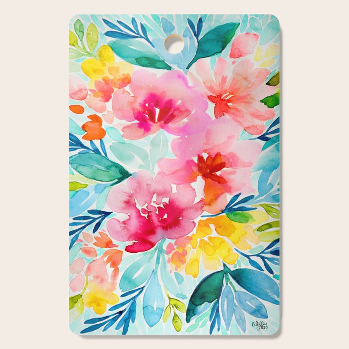 Neon Floral Cutting Board Gallery Image 1