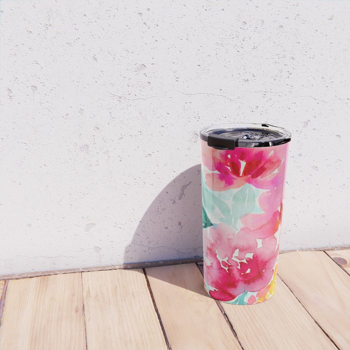 Neon Floral Travel Mug Gallery Image 4