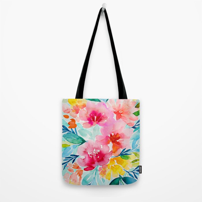 Neon Floral Tote Bag Gallery Image 2