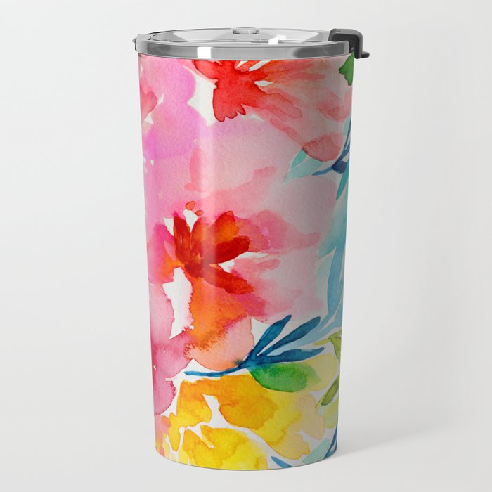 Neon Floral Travel Mug Gallery Image 2