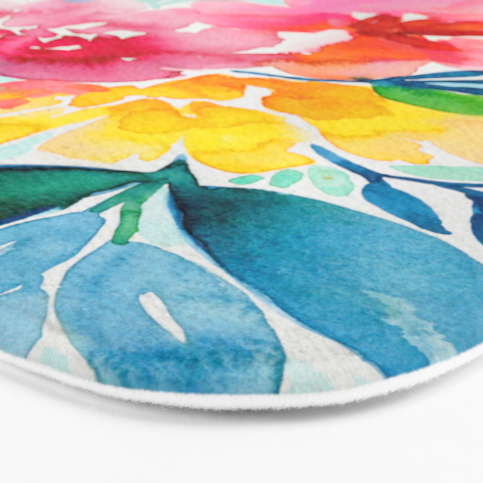 Neon Floral Bath Mat Gallery Image 3