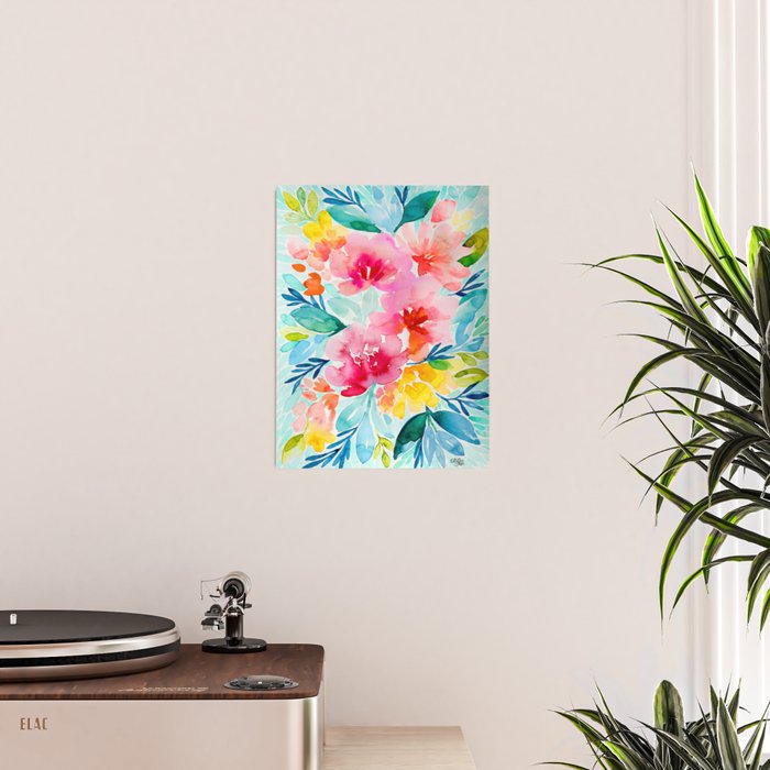 Neon Floral Poster Gallery Image 2