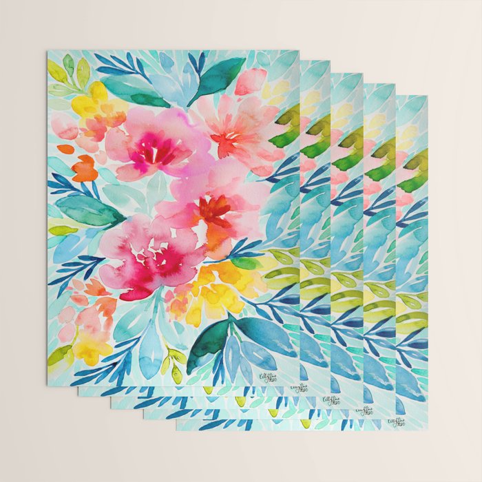 Neon Floral Wrapping Paper Gallery Image 3