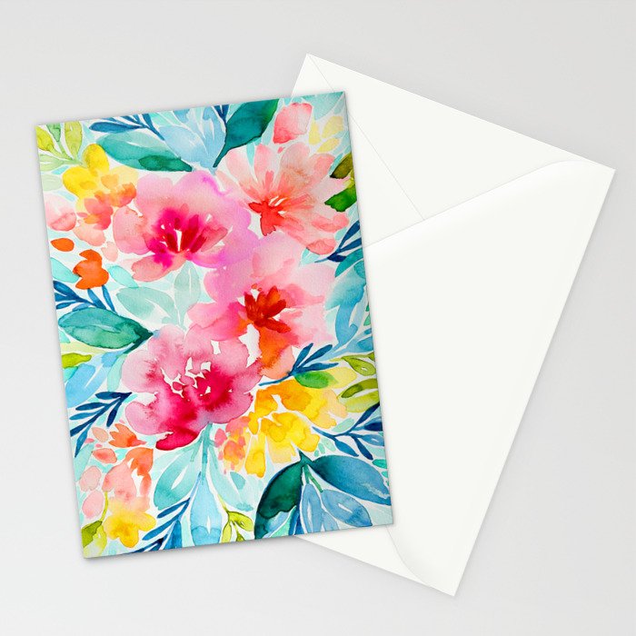 Neon Floral Stationery Card Gallery Image 2