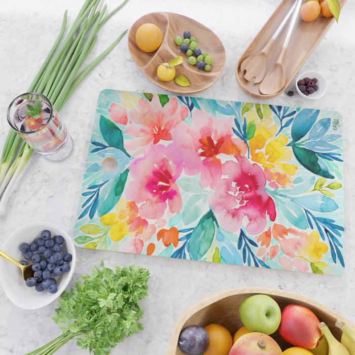 Neon Floral Cutting Board Gallery Image 2