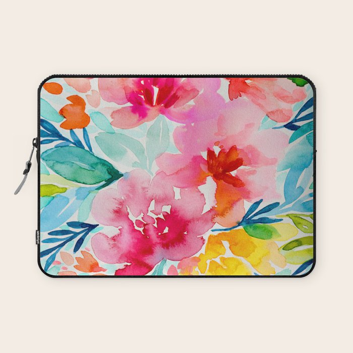 Neon Floral Laptop Sleeve Gallery Image 1