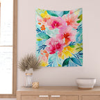 Neon Floral Wall Tapestry Gallery Image 2