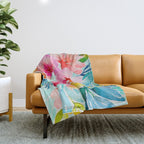 Neon Floral Throw Blanket Gallery Image 1