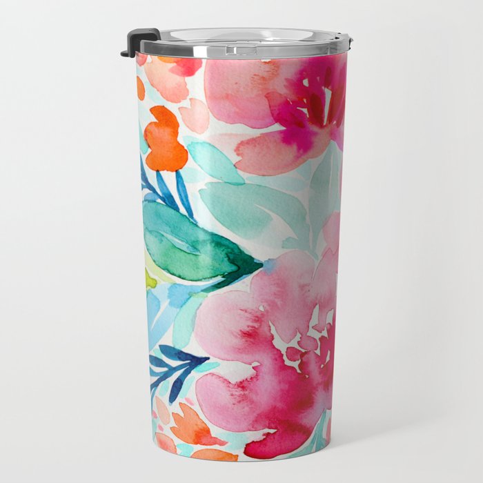 Neon Floral Travel Mug Gallery Image 3