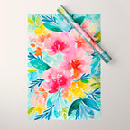Neon Floral Wrapping Paper Gallery Image 1