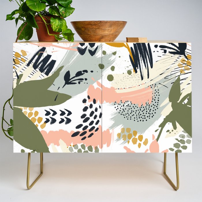 Abstract strokes still life Credenza Gallery Image 1