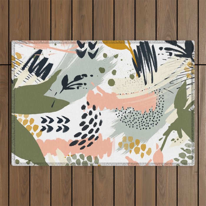 Abstract strokes still life Outdoor Rug Gallery Image 1