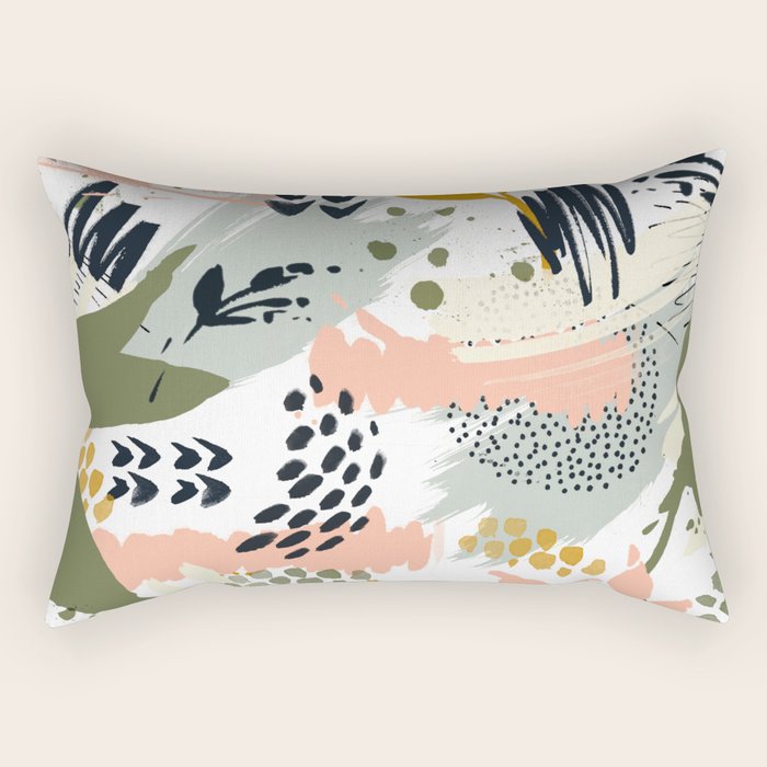 Abstract strokes still life Rectangular Pillow Gallery Image 2