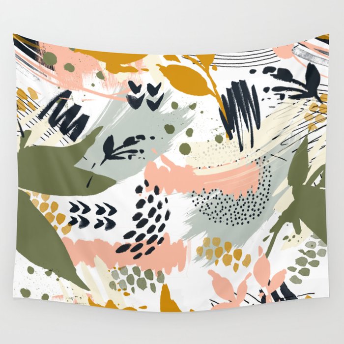 Abstract strokes still life Wall Tapestry Gallery Image 4