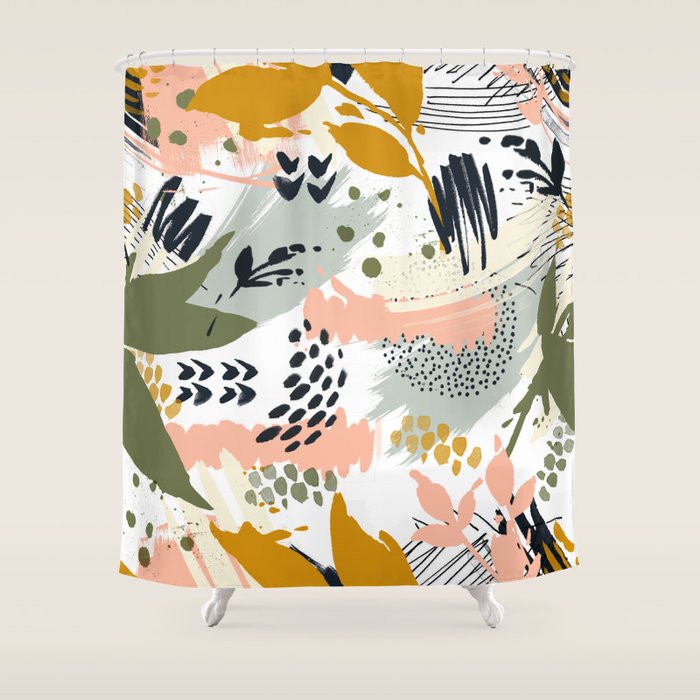 Abstract strokes still life Shower Curtain Gallery Image 1