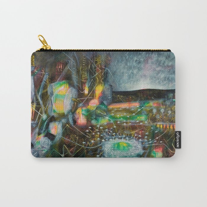 To Cover the Earth with a New Dew, Northern Lights fantastical landscape painting by Robert Matta Carry All Pouch Gallery Image 1