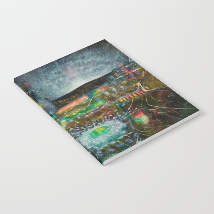 To Cover the Earth with a New Dew, Northern Lights fantastical landscape painting by Robert Matta Notebook Gallery Image 2