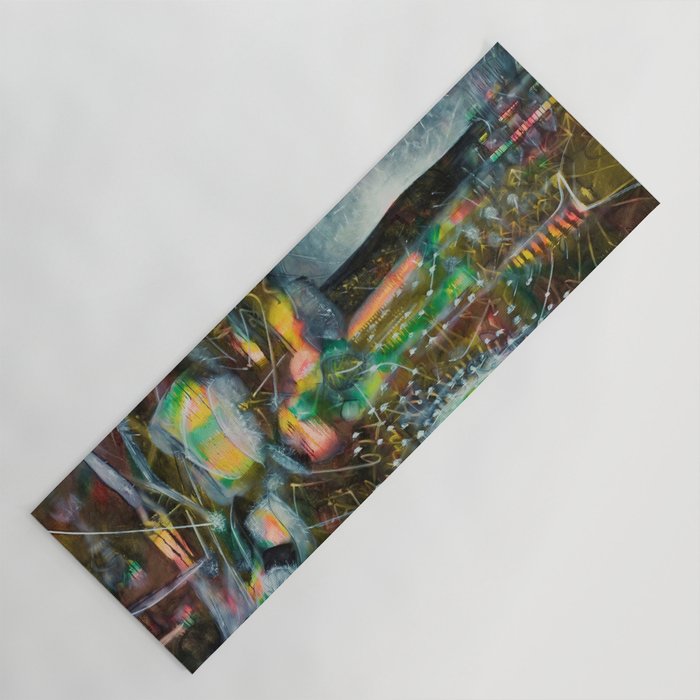 To Cover the Earth with a New Dew, Northern Lights fantastical landscape painting by Robert Matta Yoga Mat Gallery Image 1