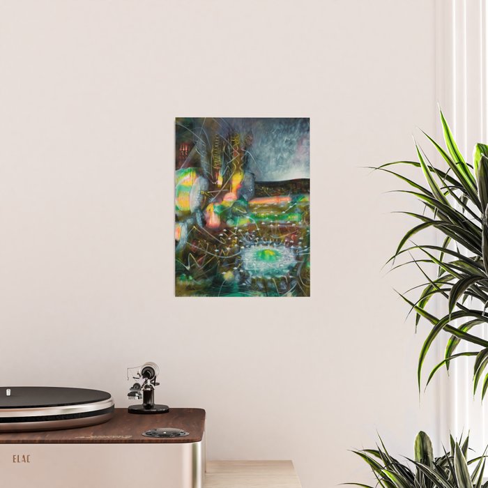 To Cover the Earth with a New Dew, Northern Lights fantastical landscape painting by Robert Matta Poster Gallery Image 2